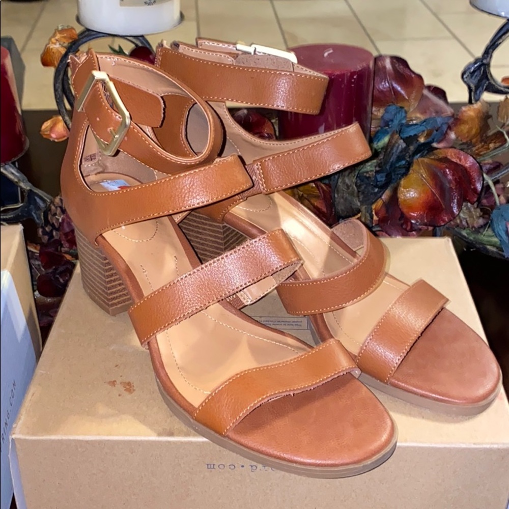 Style & Co Tan Heel Sandal Size 8.5/9.5/10